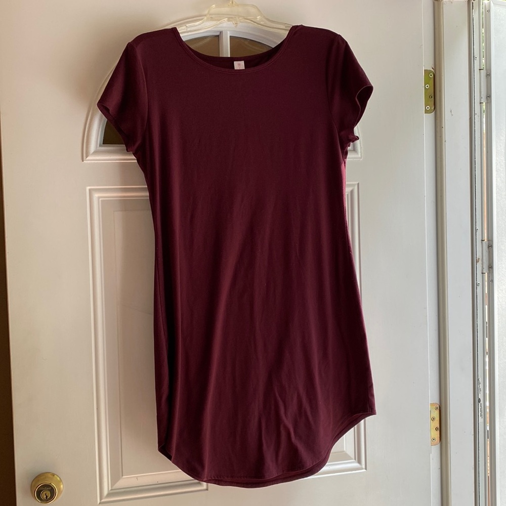 Purple short sleeve dress